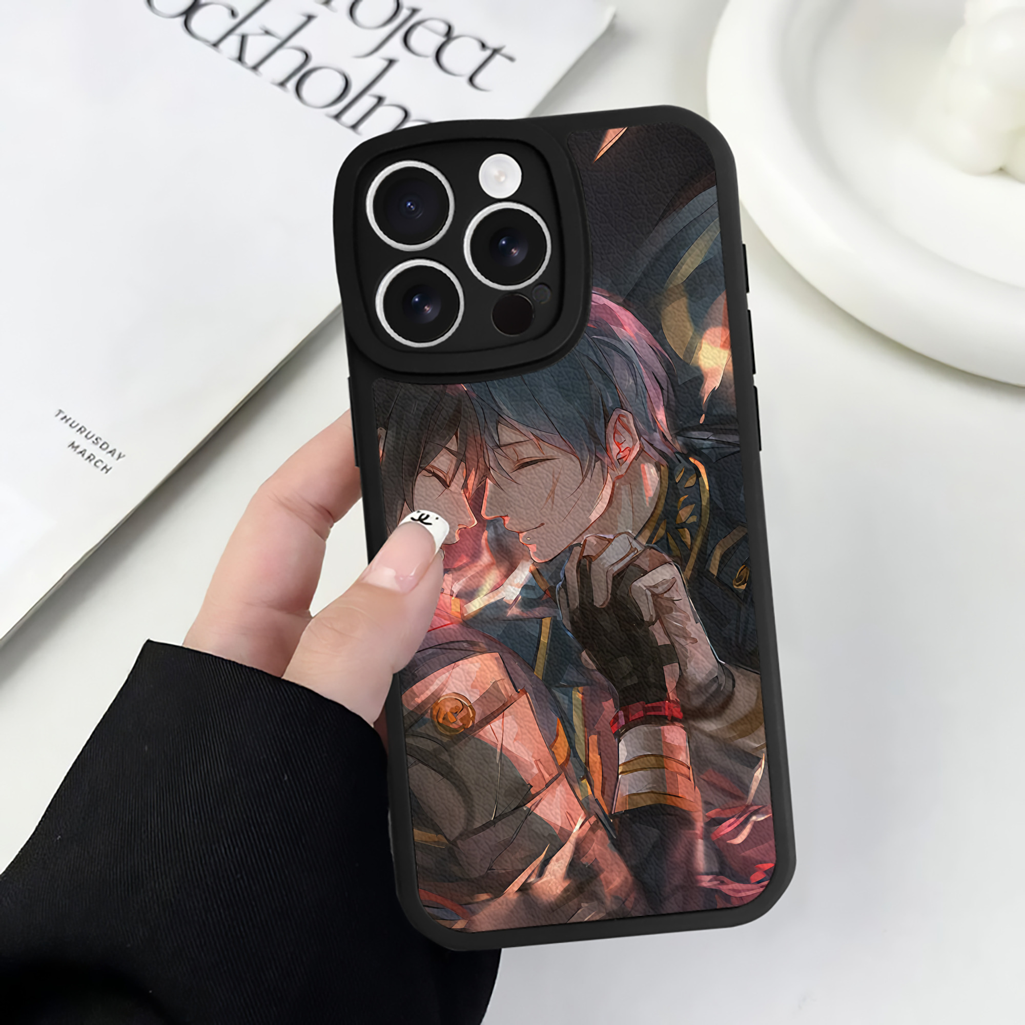 （画像用） 刀剣乱舞 Touken Ranbu 【iPhone 16シリーズ対応】シリコンスマホケース（レザー調） 材質：シリコン